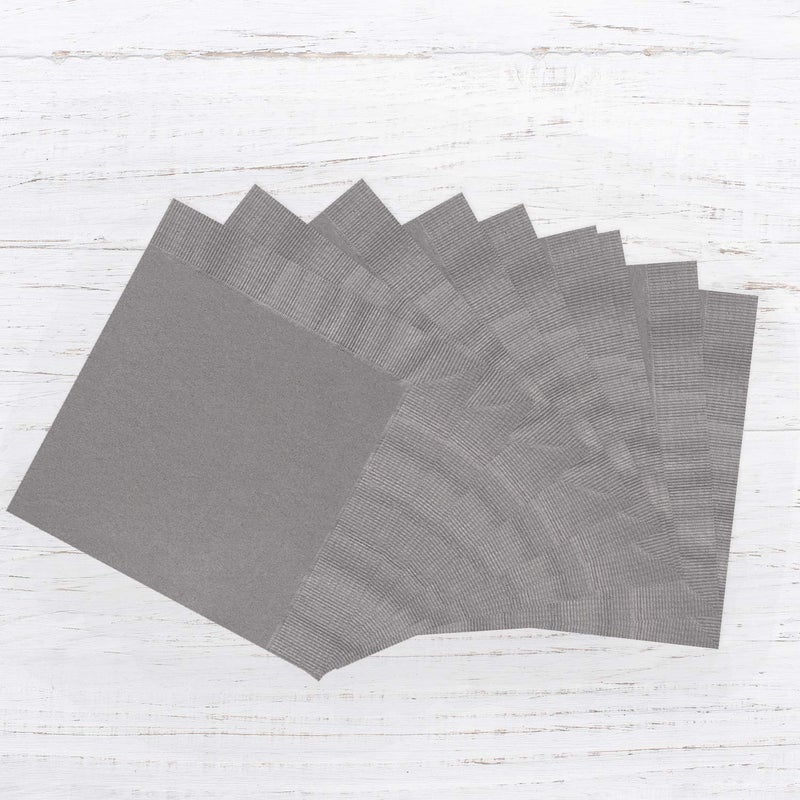 Canopy Street Pewter Beverage Napkins / 100 Count 3 Ply Gray Napkin Pack / 4 3/4" x 4 3/4" Square Grey Cocktail Napkins - Image 3